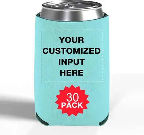 Miniatura 38 de Enfriadores de cerveza personalizados con manga de lata, 20 unidades, enfriador de latas personalizado con logotipo de foto para bodas, pesca, Negro