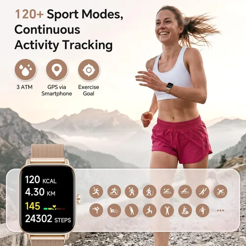 Miniatura 5 de Smart Watches for Women, 1.85" HD Alexa Built-in Smart Watch for Android Phones & iPhones, Health Tracker with Heart Rate/Blood Oxygen/Sleep