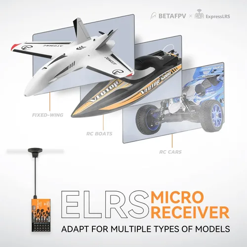Miniatura 2 de BETAFPV ExpressLRS Micro Receptor Soporte 5 CH PWM Salidas Función a Prueba de Fallos con IPEX MHF T Antena Compatible con Multirotores Helicópteros