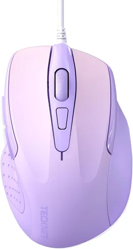 Miniatura 8 de Mouse óptico ergonómico USB alámbrico TeckNet Pro S2 para laptop, 6 botones, 2000DPI Gris