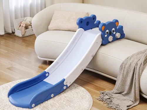Miniatura 8 de Tobogán para niños pequeños, juego de tobogán para niños pequeños para interiores y exteriores con pelota y aro, y pasos antideslizantes, regalo
