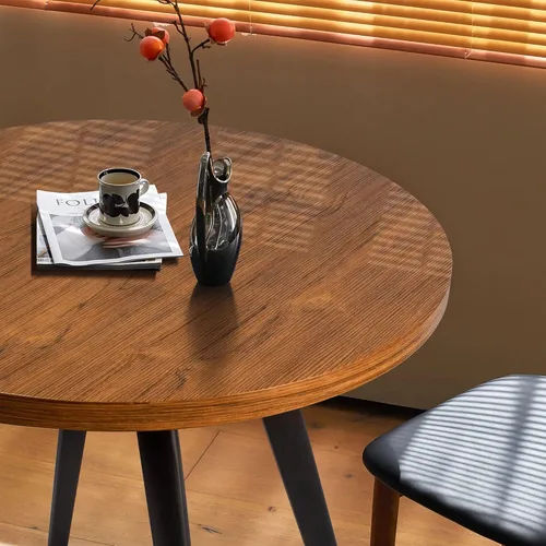 Miniatura 5 de Comfy to go Mesa redonda de comedor, mesa de comedor pequeña para 2, mesa redonda de 31.5", mesa de cocina moderna de mediados de siglo con tablero