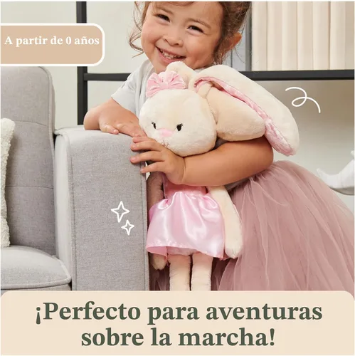 Miniatura 6 de GUND Amigos para llevar de peluche, conejita de ballet, animal de peluche de conejo para edades de 1 año en adelante, rosa, 15 pulg Conejito