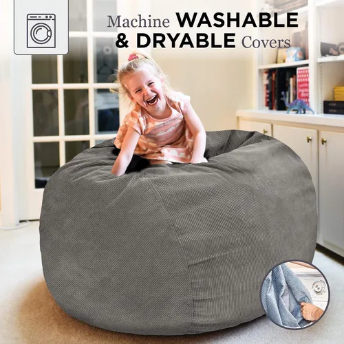 Miniatura 4 de CordaRoy's Puf de Pana - Silla Puf Convertible - Funda de Tela de Pana Lavable a Máquina - para Sótano, Sala de Estar, Sala de Juegos, Dormitorio