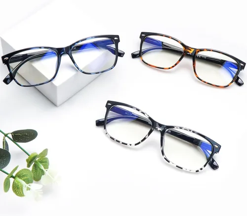 Miniatura 7 de Anteojos de lectura progresivos multienfoque para mujer, estampado de patrón de bloque de luz azul, elegantes lectores de computadora para mujer