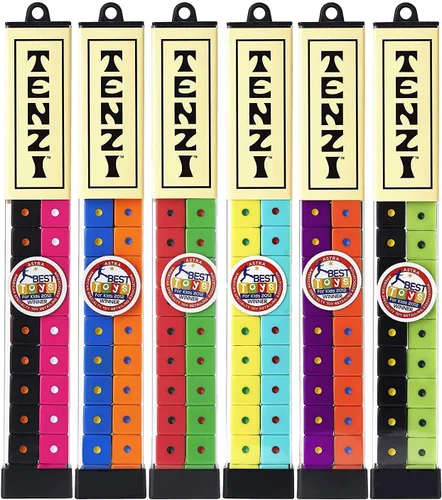 Miniatura 5 de Juego de dados de fiesta TENZI – Una diversión rápida y divertida para toda la familia – 4 juegos de 10 dados de colores con tubo de almacenamiento
