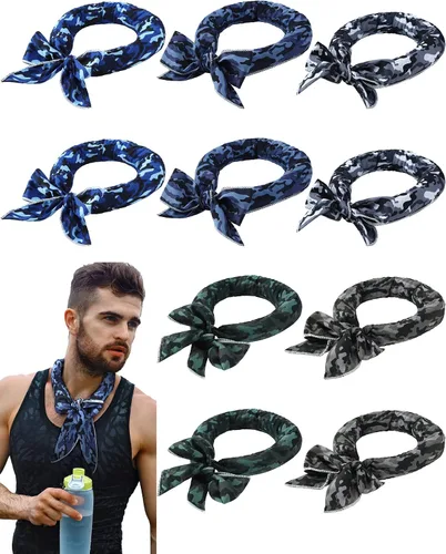 Janmercy 10 unidades de teñido anudado para el cuello, bufandas refrescantes, bandanas de hielo de verano para hombres y mujeres, camping, correr,