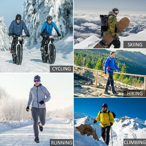 Miniatura 13 de baleaf Pantalones de forro polar para hombre, pantalones de ciclismo de invierno, ropa de bicicleta de montaña, equipo térmico para correr en clima