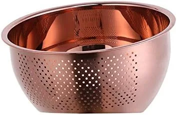 Miniatura 8 de Meisha - Cuenco de lavado de arroz, colador versátil 3 en 1 de acero inoxidable y colador de cocina con escurridor lateral para arroz, verduras
