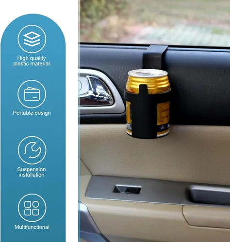 Miniatura 7 de Shakas 2 piezas de soportes para vasos para puerta de coche, con diseño de ventana lateral integrada, plástico hueco, instalación colgante