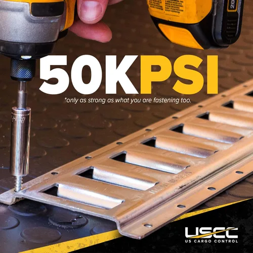 Miniatura 6 de US Cargo Control E Track, Hecho en EE. UU., Riel de pista E de acero calibre 12 de 8 pies galvanizado, Rieles ETrack horizontales para remolques