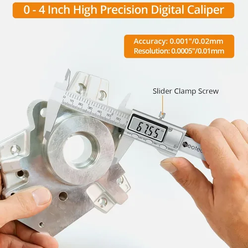 Miniatura 2 de Neoteck calibrador digital de 4 pulgadas/100 mm, calibradores electrónicos de acero inoxidable, herramienta de medición con conversión