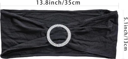 Miniatura 4 de Obstal 10 cintas elásticas de elastano para sillas de recepción de boda, bandas elásticas universales para silla con hebilla deslizante