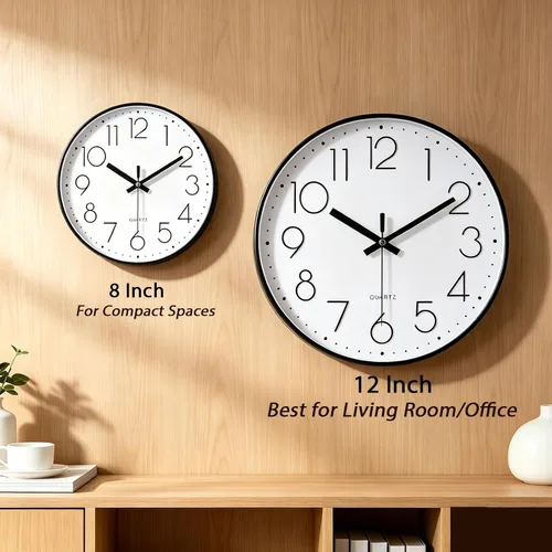 Miniatura 2 de jomparis - Reloj de pared moderno y redondo de 12 pulgadas, silencioso, sin hacer tictac, funciona con pilas, decorativo, de cuarzo, para oficina