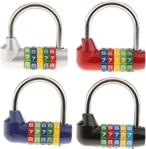 Miniatura 5 de 5 Dial Digit Combination Number Padlock Luggage Bag Travel Luggage Pad Lock, 4 Assorted