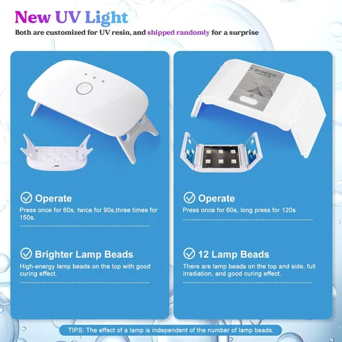 Miniatura 9 de LET'S RESIN Resina UV con luz, kit de iniciación actualizado de 200g transparente y bajo olor, luz UV, alfombrilla de silicona, resina epoxi