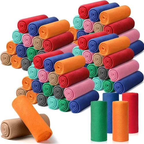 Miniatura 16 de Kinlop Manta de forro polar a granel de 60 x 50 pulgadas, suave, ligera y acogedora, manta cálida de felpa para mascotas, para cama, sofá, hogar