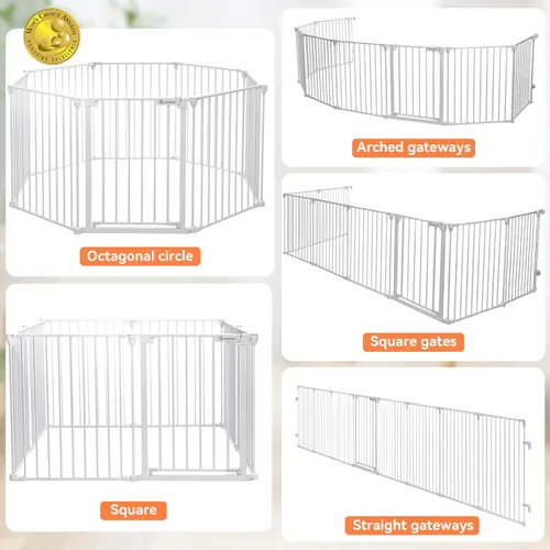 Miniatura 2 de COMOMY Puerta de bebé de 198 pulgadas extra ancha, puerta para perros, puerta para mascotas para escaleras de la casa, puertas, chimenea, puerta