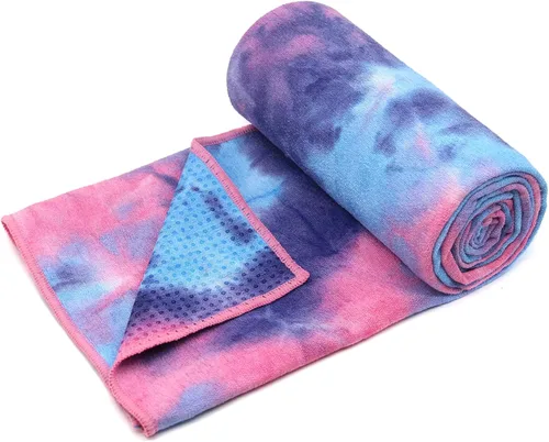 Miniatura 3 de Eunzel Paquete de 2 Toallas de Yoga Caliente con Punto de Agarre, Toalla de Tapete de Yoga Antideslizante Absorbente de Sudor para Yoga Caliente