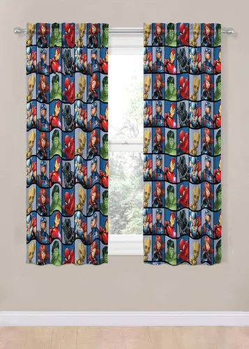 Miniatura 3 de Jay Franco Marvel Avengers Team - Juego de 4 cortinas de 63 pulgadas, hermosa decoración de habitación y fácil de instalar, las cortinas de ventana