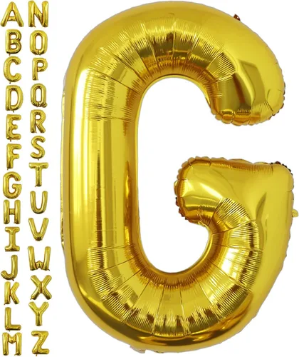 Miniatura 21 de VHUWE Globo dorado de 40 pulgadas con letra B, globos de helio de aluminio del alfabeto de Mylar de gran tamaño para fiesta de cumpleaños