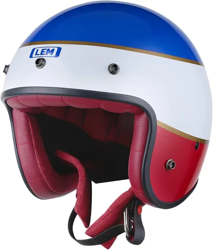 Miniatura 12 de LEM Medio casco de motocicleta, para hombres y mujeres, casco de motocicleta y scooter certificado DOT, estilo vintage para montar en crucero