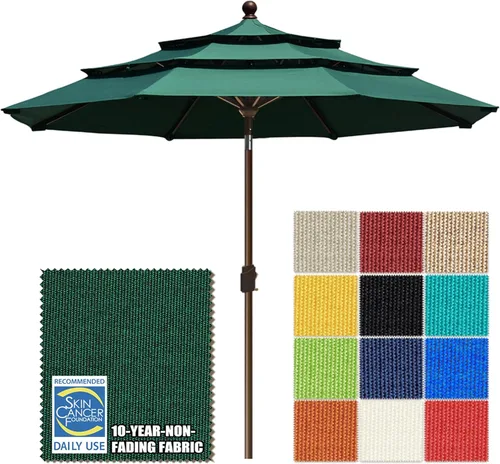 Miniatura 82 de EliteShade USA Sombrilla de Mercado de 10 Años Sin Decoloración de 9 Pies 3 Niveles Sombrilla de Patio Sombrilla de Mesa para Exteriores con Beige