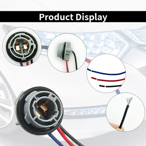 Miniatura 3 de 2 piezas de enchufe de zócalo de bombilla LED 1157, zócalo de luz de freno de señal intermitente impermeable, luz trasera, conector de enchuefe