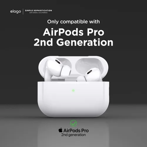 Miniatura 2 de elago Estuche Armor Compatible con AirPods Pro de 2ª Generación - Estuche Compatible con AirPods Pro 2, Incluye Cordón, Soporta Carga Inalámbrica