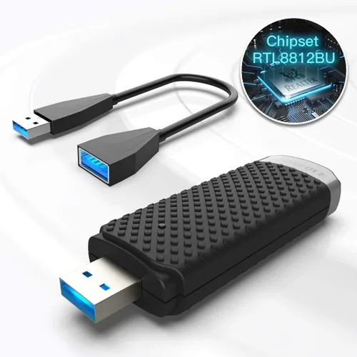 Miniatura 5 de EDUP Adaptador WiFi USB 3.0 AC1300Mbps para PC, adaptador de red inalámbrica EDUP LOVE de doble banda 5 GHz 2.4 GHz para Mac OS 10.15 y inferiores