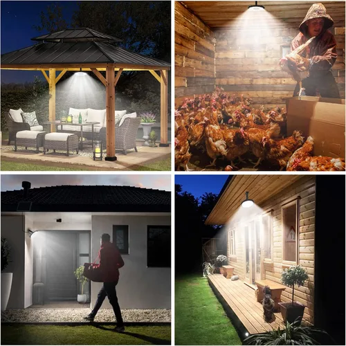 Miniatura 7 de ropelux - Luces solares para interiores y exteriores, 3000 lm, regulables, 5 modos (2 para iluminación durante todo el día), sensor de movimiento