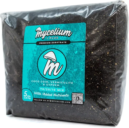 Miniatura 2 de Mycelium Kit de cultivo de hongos Plus I Sustrato CVG (fibra de coco, vermiculita, yeso) Mezcla patentada para cultivo de alto rendimiento, bolsa
