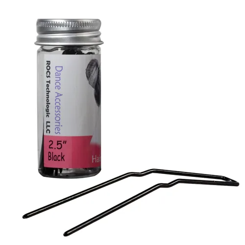 Miniatura 6 de Horquillas para moño ROCST Bobby Pins Clips para ballet mujer niña peluquería salón (2 pulgadas, marrón, 12 piezas) (negro, 2 pulgadas