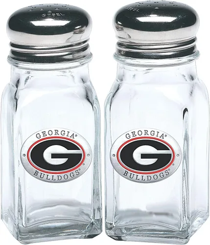 Heritage Pewter University of Georgia Bulldogs - Juego de 2 botellas de salero y pimentero | Vidrio de peltre elaborado por expertos