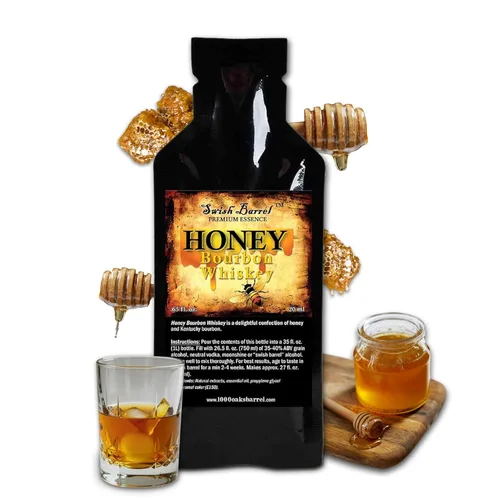 Honey Bourbon Whisky Aromoring Essence (un solo paquete), recambio de sabor a licor para envejecimiento en barrica, mezcladores de cócteles -