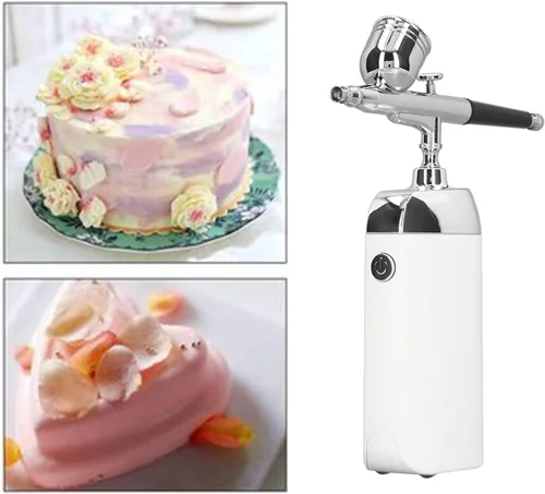 Miniatura 3 de Aerógrafo portátil facial de oxígeno, rociador de niebla facial, dispositivo de niebla facial, mini kit de aerógrafo facial para decoración de Blanco