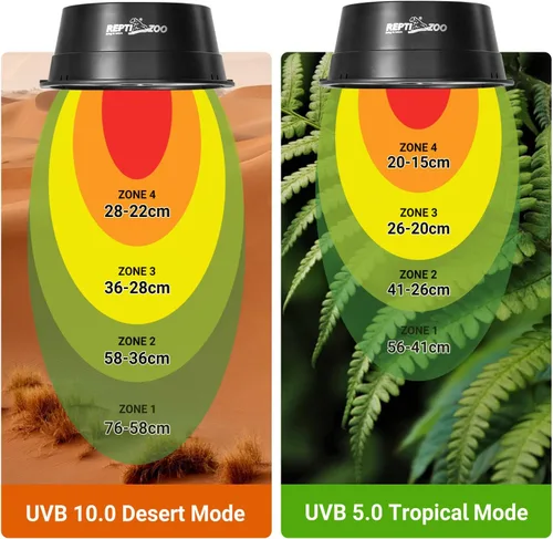 Miniatura 5 de REPTI ZOO Luz UVB para Reptiles con Atenuación, Bombilla LED UVB con Soporte para Dragón Barbudo Gecko Lagarto Tortuga Serpiente, Luminosidad