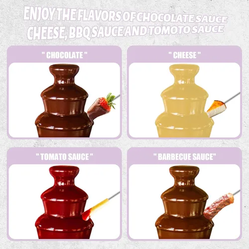 Miniatura 3 de Máquina de fuente de chocolate MINI, pequeña máquina eléctrica de fuente de fondue de chocolate para fiestas para caramelos, mantequilla y queso