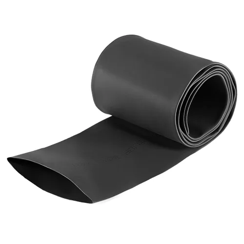 Miniatura 14 de Uxcell tubo termorretráctil, 4 "(100 mm) de diámetro, 162 mm de ancho plano, tubo reducible 2: 1, funda para cables de 1 m - Negro