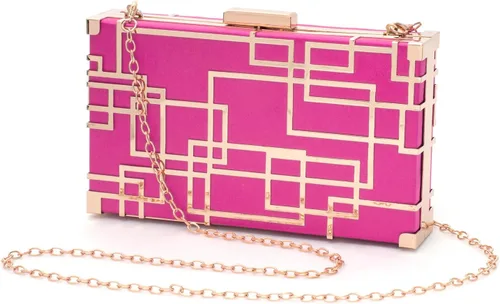 Miniatura 11 de CARIEDO Bolso Elegante de Noche para Mujer, Elegante Bolso de Mano de Terciopelo Exquisito, Bolso de Metal Hueco, para Promesa, Boda, Fiesta