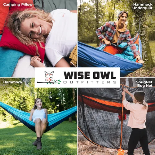 Miniatura 8 de Wise Owl Outfitters - Manta de campamento al aire libre – Manta de plumón hinchada plegable y ligera para mochilero, senderismo y viaje – Manta Negro