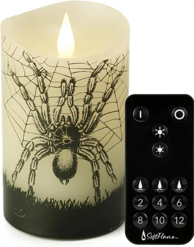 Miniatura 11 de Velas LED sin llama de cera real con control remoto, 3 x 5 pulgadas, llama móvil parpadeante 3D, velas que funcionan