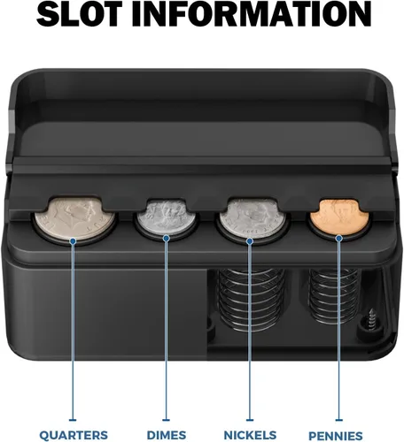 Miniatura 2 de JOYTUTUS Soporte para monedas para organizador de cambios de automóvil, almacenamiento universal, dispensador de dinero para la mayoría de los Negro