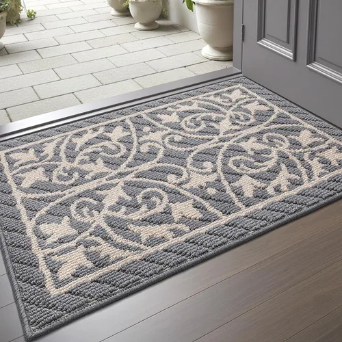 Miniatura 21 de DEXI Felpudo para puerta frontal del pasillo, alfombra de bienvenida interior, delgada de bajo perfil, antideslizante y lavable, para atrapar