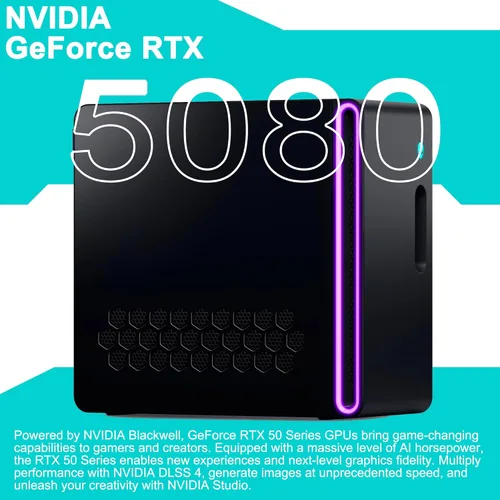 Miniatura 5 de Dell Alienware Aurora ACT1250 Gaming AI Desktop Intel 20-core Ultra 7 265F 32GB RAM 1TB SSD GeForce RTX 5080 GDDR7 (hasta 1801 AI Tops) 9.449 in