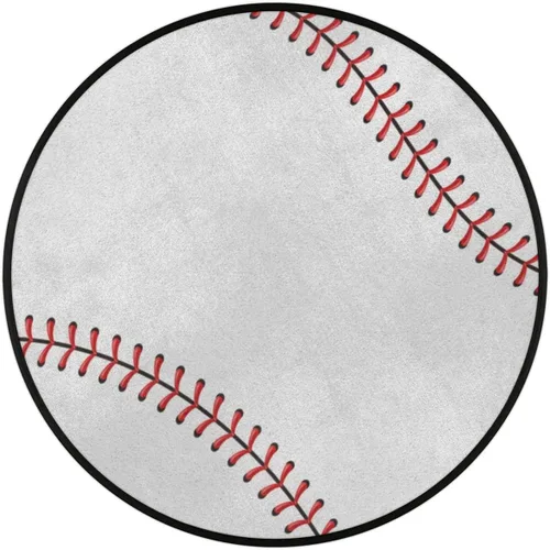 Miniatura 12 de Pardick Alfombra de béisbol de 36.2 pulgadas, alfombra retro circular redonda para niños, hombres, dormitorio, sala de estar, hogar, guardería, sala