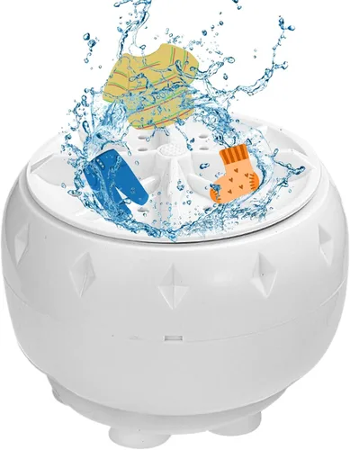 Miniatura 8 de Lavadora ultrasónica portátil – Lavadora compacta de bajo ruido enchufable, turbina automática portátil pequeña lavadora Lavadora pequeña