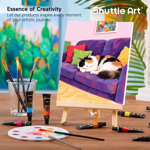 Miniatura 5 de Shuttle Art Kit de pintura para adultos y parejas, kit de pintura para citas nocturnas y manualidades, con 2 paquetes de pintura de 15 colores, 2