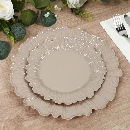 Miniatura 26 de Efavormart - Juego de 20 platos de plástico con diseño de arrecife negro, platos de fiesta de postre y aperitivo de 7 pulgadas, elegante vajilla