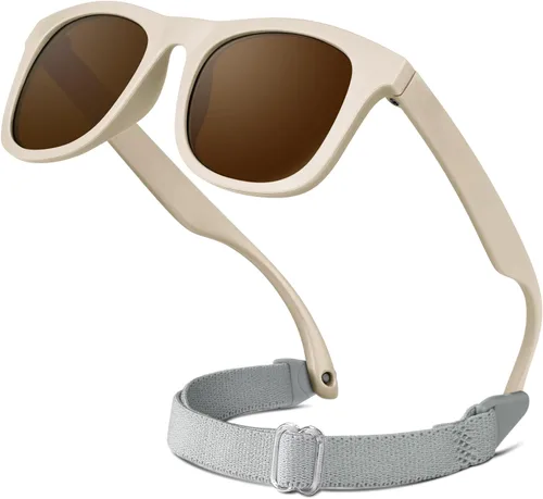 Miniatura 22 de RIVBOS Gafas de sol para bebés niños y niñas con correa UV400 polarizadas flexibles para niños pequeños, bebés y recién nacidos (0-24 meses) RBK0231